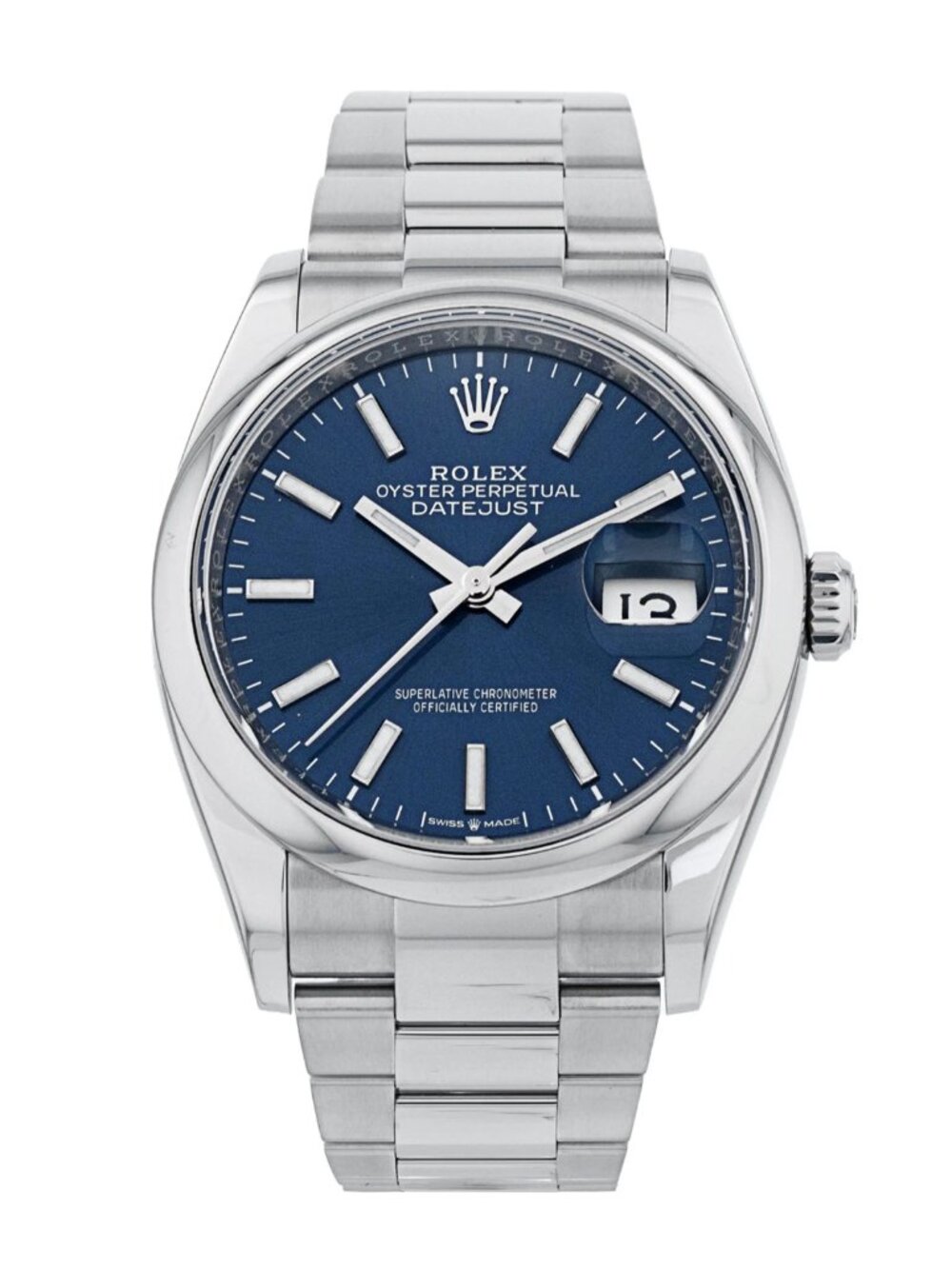 Rolex Datejust 126300 Silver Oyster Bracelet with Silver Bezel